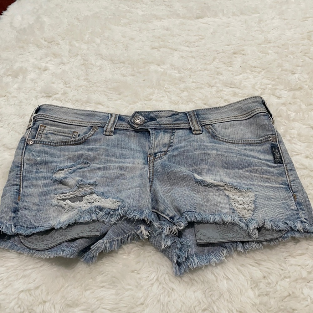 Cute Silver Denim Cut Offs- Never worn!